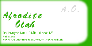 afrodite olah business card