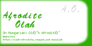 afrodite olah business card